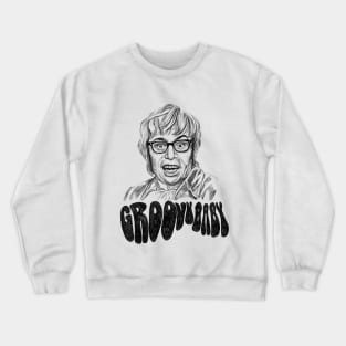 Austin Powers Sketching portrait - groovy baby Crewneck Sweatshirt